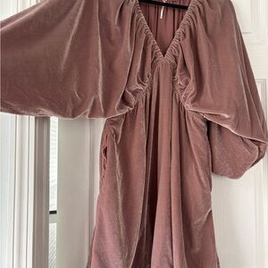 FREE PEOPLE Portia Mauve Velvet Dress XL